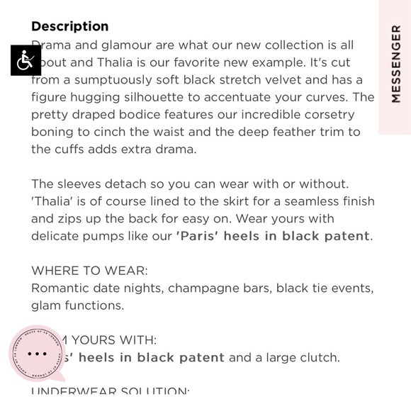 House of CB Velvet Dress + Feather Trim - Picture 3 of 4